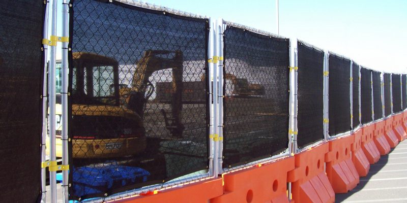 Watercade style temporary fencing at construction site